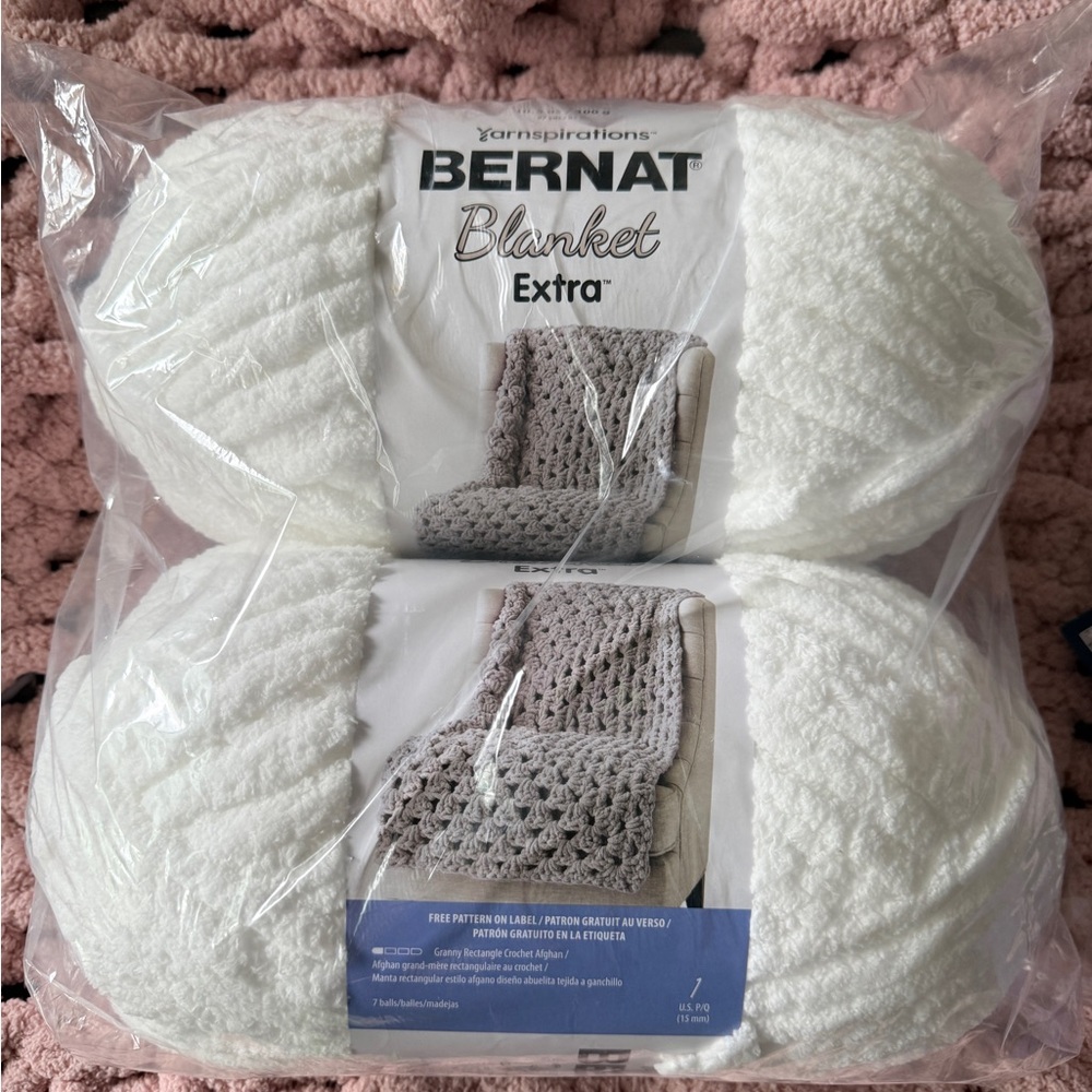 Bernat Blanket Extra Soft White Yarn - Plush Home Throw